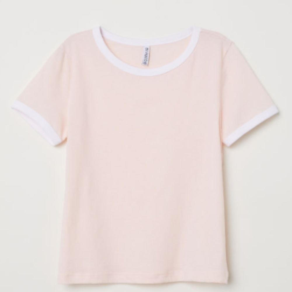 H&M Short T-shirt in powder pink
